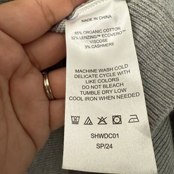 Quince Gray Lightweight Cotton Cashmere Dolman Sweater Womens Size Large - Picture 4 of 5